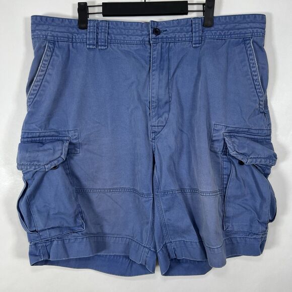 Polo Ralph Lauren Cargo Shorts Men Size 40 Blue 10” Inseam Faded Distressed - Picture 1 of 16